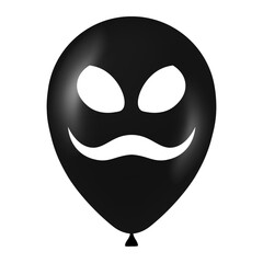 Halloween black balloon illustration with scary and funny face