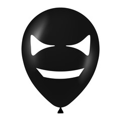 Fototapeta na wymiar Halloween black balloon illustration with scary and funny face