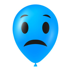 Halloween blue balloon illustration with scary and funny face