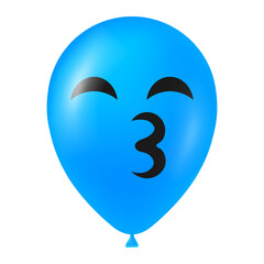 Halloween blue balloon illustration with scary and funny face