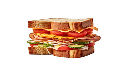 sandwich with salami and tomato HD transparent background PNG Stock Photographic Image