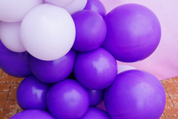 A garland of balloons. Festive decoration with latex balloons.