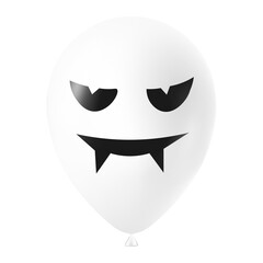 Halloween white balloon illustration with scary and funny face