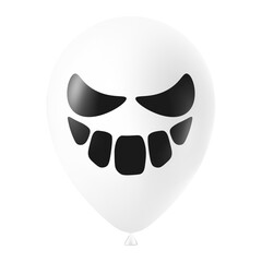 Halloween white balloon illustration with scary and funny face