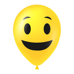 Halloween yellow balloon illustration with scary and funny face