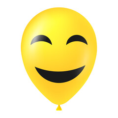 Fototapeta premium Halloween yellow balloon illustration with scary and funny face