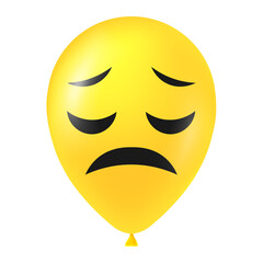 Halloween yellow balloon illustration with scary and funny face
