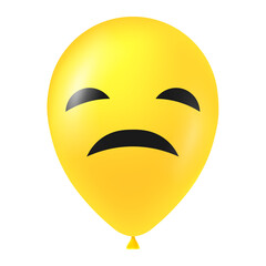 Halloween yellow balloon illustration with scary and funny face