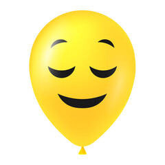 Halloween yellow balloon illustration with scary and funny face