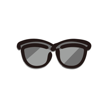 Sunglasses - Beach and summer icon/illustration (Hand-drawn line, colored version)