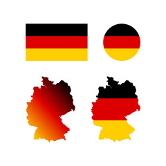 German national map and flag vectors set....