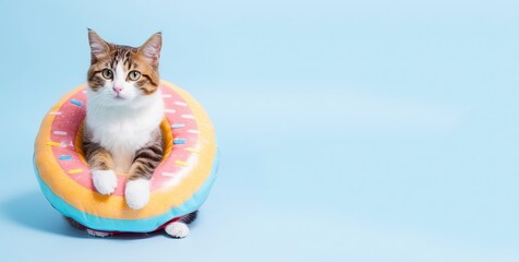 animal cat and dog summer holiday, with generative ai  © Daunhijauxx