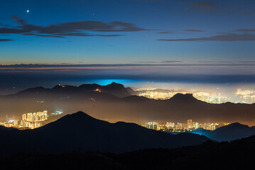 Sunrise with beautiful sky and mountain