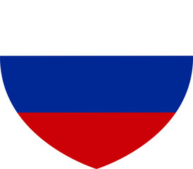 A Russia Russian flag in the shape of a heart  design concept illustration