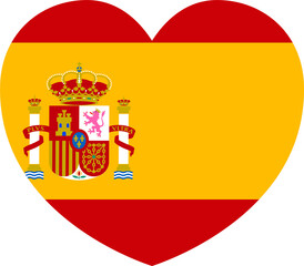 Spain Spanish Flag Heart Concept