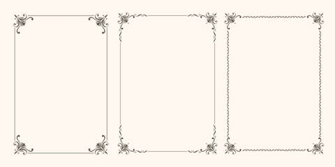 Set of vector frames borders art deco