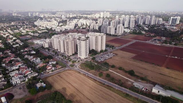 Aerial view of Hod Hasharon city, Israel