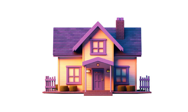 3d render of a house HD transparent background PNG Stock Photographic Image
