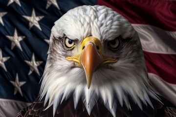 Symbol of Power American Bald Eagle. Generative AI