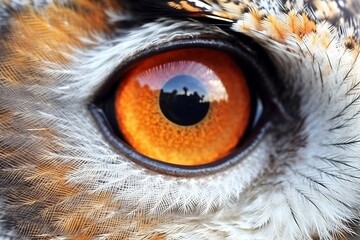 Owl's Eye Close Up. Generative AI