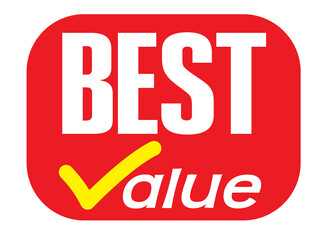 Best value button web banner templates. Promotional sale badge and retail paper stickers.