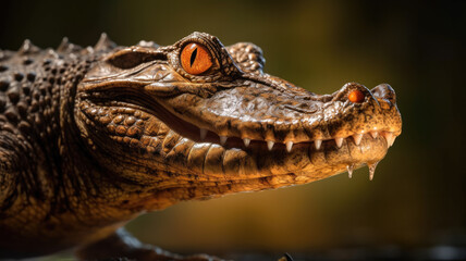 Obraz premium crocodile in detailed view created with Generative AI technology