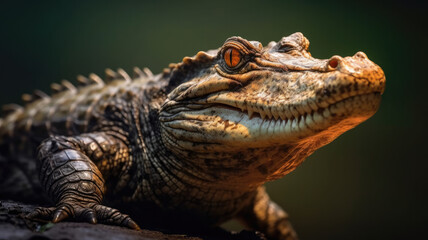 Obraz premium crocodile in detailed view created with Generative AI technology