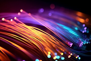 Revolutionizing Technology and Business Trends with Vibrant Optical Fiber Cables and LED Lights, Generative AI.