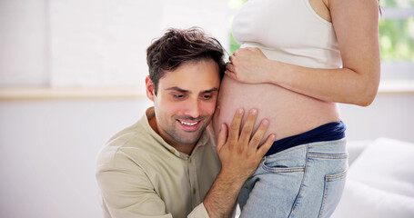 Pregnant Couple Waiting For Baby