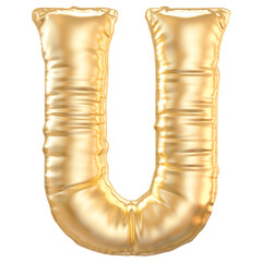 Balloon Letter U Gold