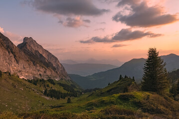 Obraz premium French Alps sunset