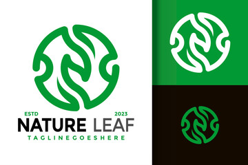 Letter N Nature Leaf logo vector icon illustration