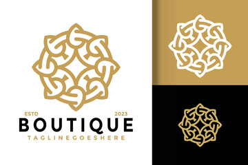 Luxury Nature Boutique logo vector icon illustration
