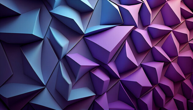 3d rendering of purple and blue abstract geometric background Ai generated image