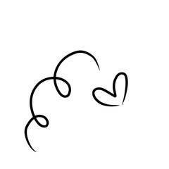 Handrawn heart shape line doodle