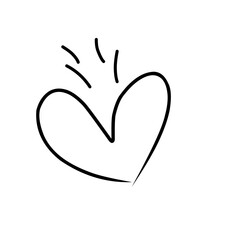 Obraz premium Handrawn heart shape line doodle