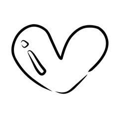 Handrawn heart shape line doodle