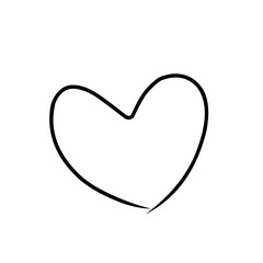 Handrawn heart shape line doodle