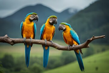 Fototapeta na wymiar Stunning macaw in flight, showcasing its vividly colored wings