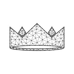 Crown polygonal vector illustration isolated on white background. Royal, king and queen symbol in abstract style