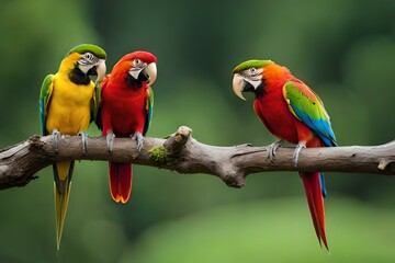 Fototapeta na wymiar Stunning macaw in flight, showcasing its vividly colored wings