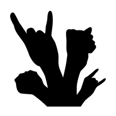 A Vector of Raised Hand Gesture Silhouette 