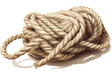 rope isolated on white background. Generated by AI