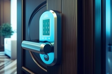 smart lock in luxury hotel Generative AI - obrazy, fototapety, plakaty
