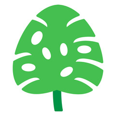 Illustration of Monstera Leaf design Flat Icon