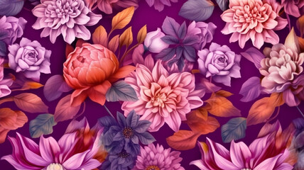 Pattern of flowers for wallpapers, flyers, banners, prints