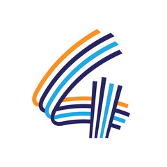 Number of 4 colorful ribbon	
