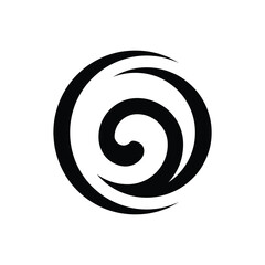 Floral swirling in crescent circle black and white fit for logo in restaurant industry, fashion, boutique, beauty salon and other feminine industry © Irfan Afandi