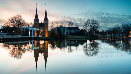 Fototapeta premium Oostpoort, old historic building at Delft, The Netherlands.