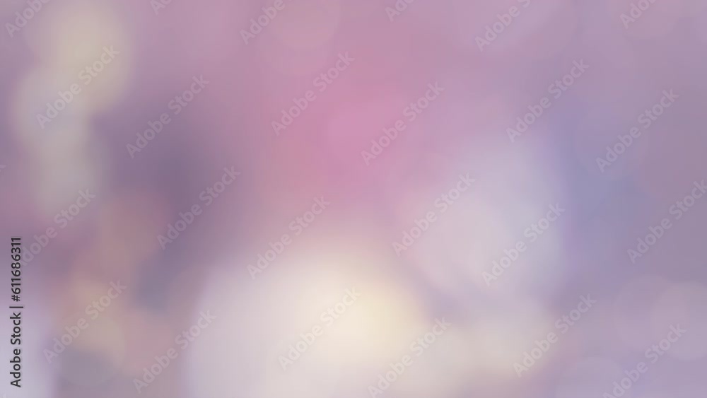 Wall mural abstract loop glittering light pastel bokeh particles motion background.